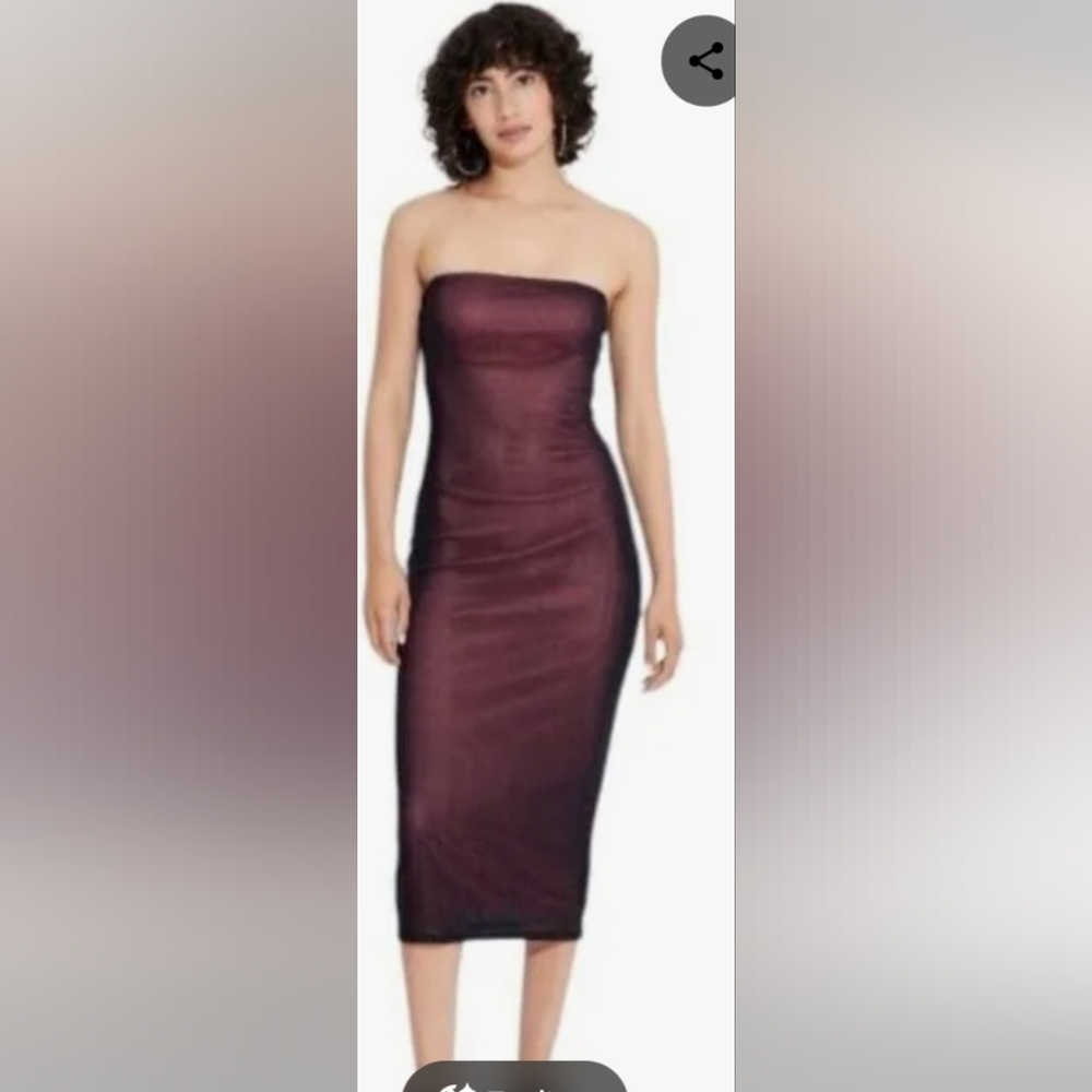 Wild Fable Women's Tube Mesh Midi Bodycon Dress